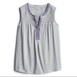 Daniel Rainn Embroidered Trim Knit Top